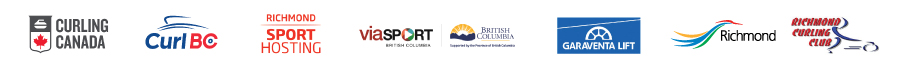 Logos of Curling Canada, Curl BC, Richmond Sport Hosting, Via Sport British Columbia, Garaventa Lift