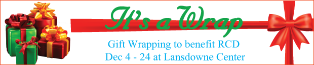 RCD 2023 Gift Wrapping at Lansdowne Centre, Dec. 4-24, 2023, all proceeds go to benefit RCD