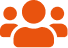 Icon of a group of users colored orange.