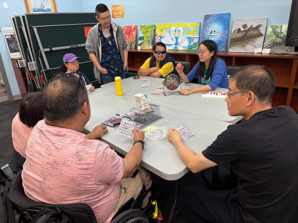 People at the Richmond Center for Disability playing bingo.