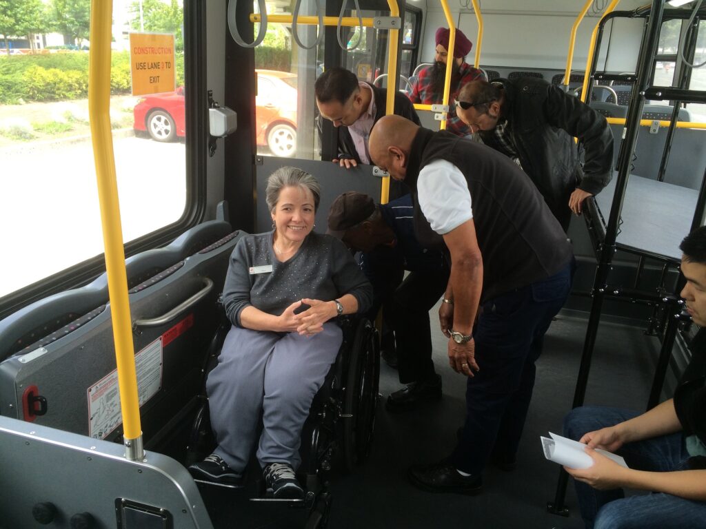 For the homepage to represent independent living services, the images of a person on a bus.